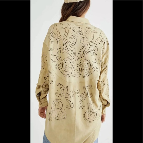 Free People Arabesane Suede Shirt Medium $795.00 By Mes Demoiselles - Picture 3 of 12